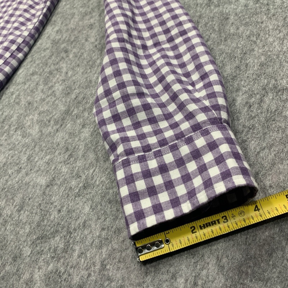 Johnnie O Men's Hangin' Out Purple White Check Button Down Shirt - Size L - Picture 12 of 15